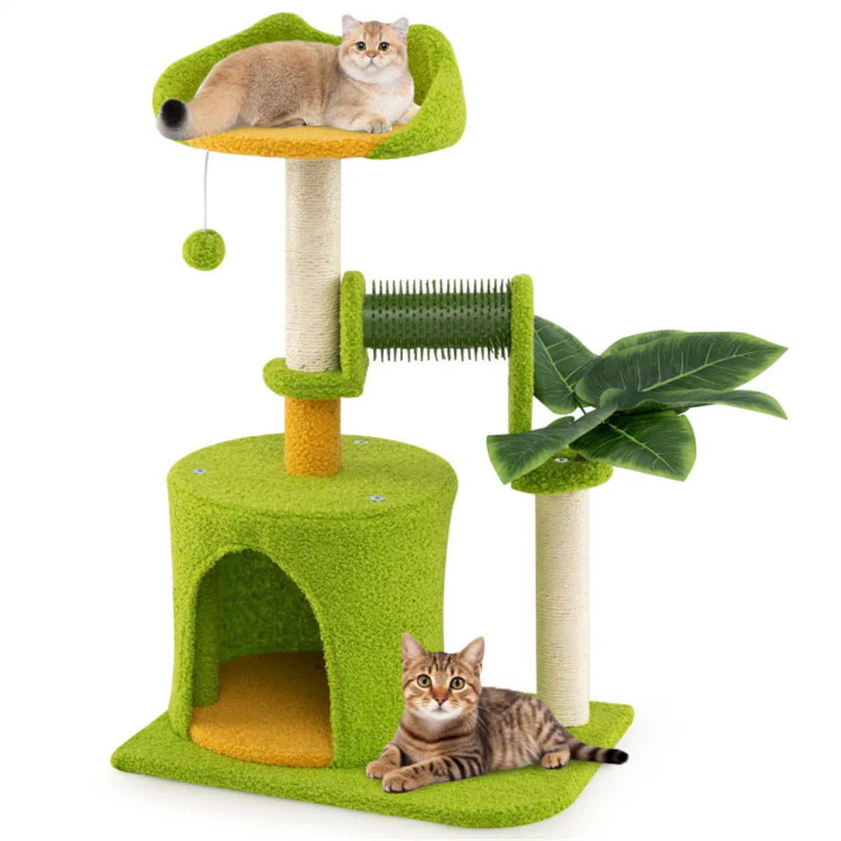 Aprilso Green Multi-Level Cat Tree with Condo, Sisal Scratching Posts & Hanging Toy - product image 1