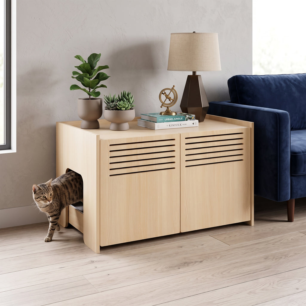 Aprilso Hidden Cat Bed Cabinet with Side Entry & Storage Top - product image 3