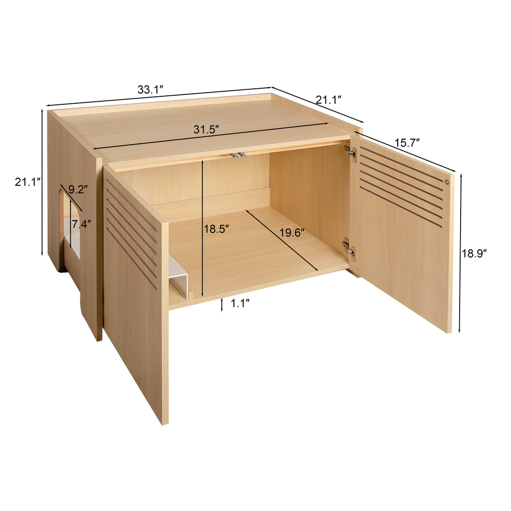 Aprilso Hidden Cat Bed Cabinet with Side Entry & Storage Top - product image 7