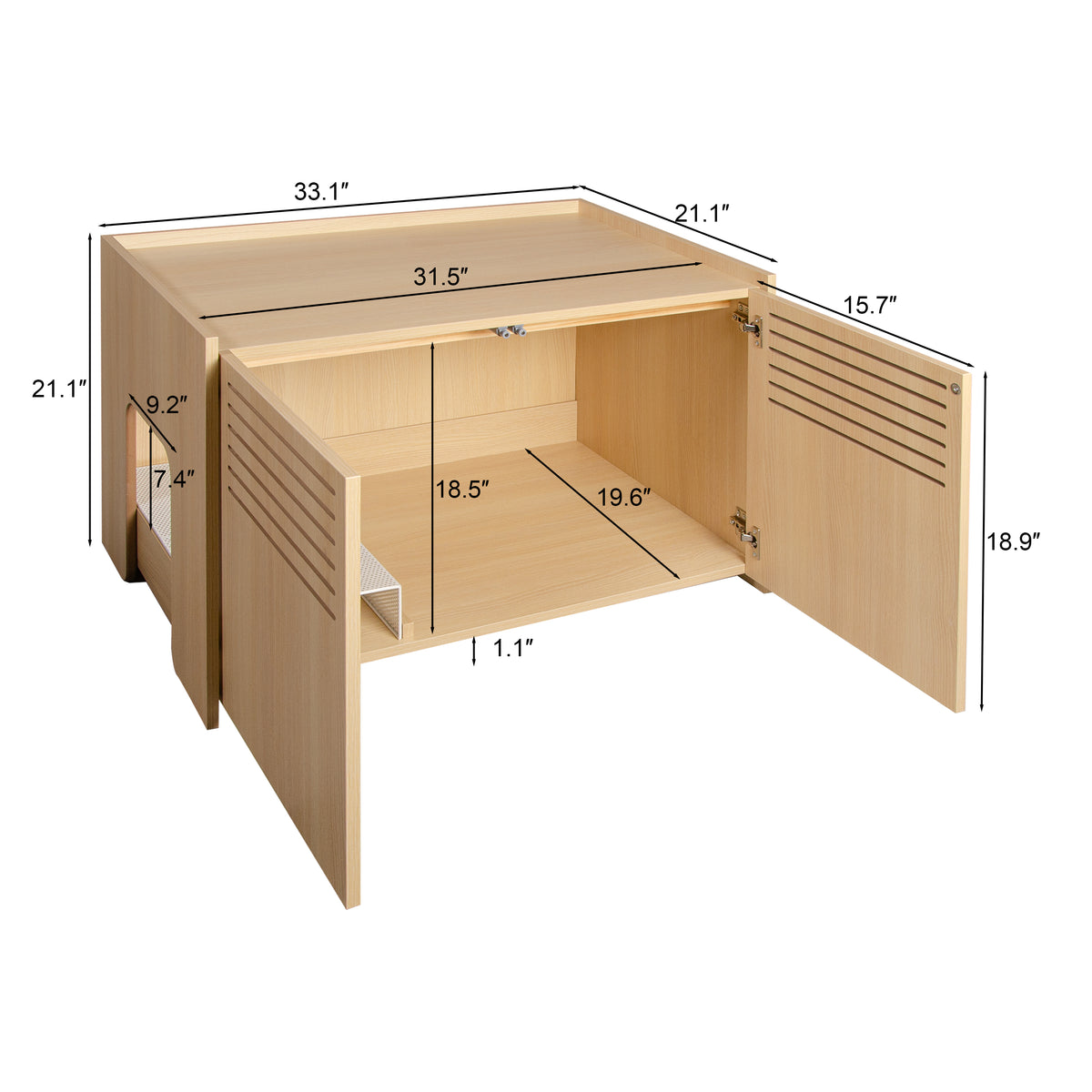 Aprilso Hidden Cat Bed Cabinet with Side Entry & Storage Top - product image 7