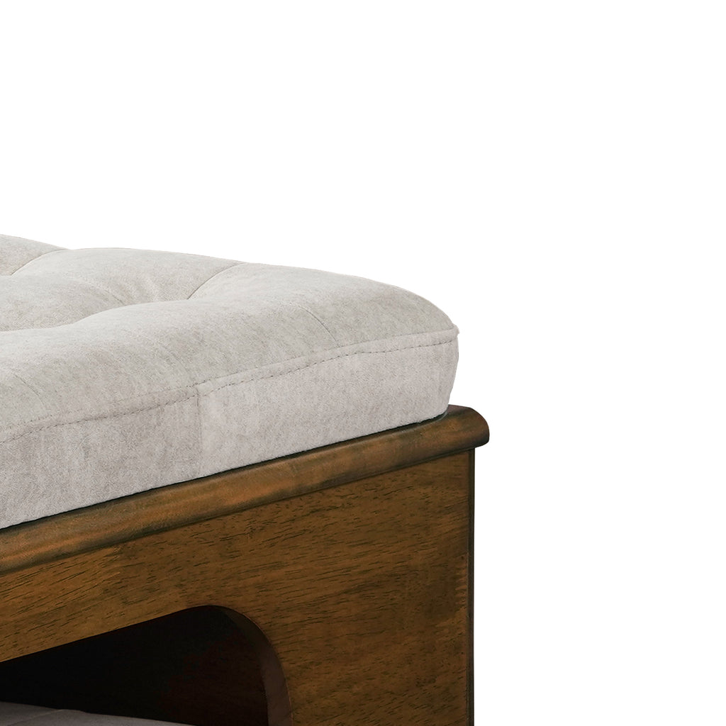 Aprilso Walnut Cat Bed Ottoman with Cushioned Top & Hideaway Nook - product image 15