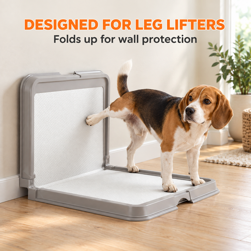 Aprilso Foldable Dog Potty Tray with Wall Guard & 3 Pee Pads - product image 1