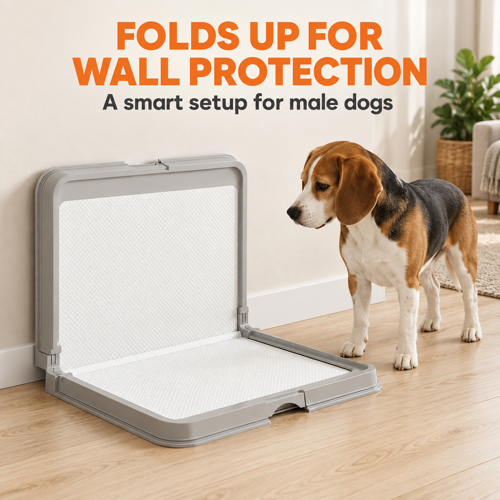 Aprilso Foldable Dog Potty Tray with Wall Guard & 3 Pee Pads - product image 5