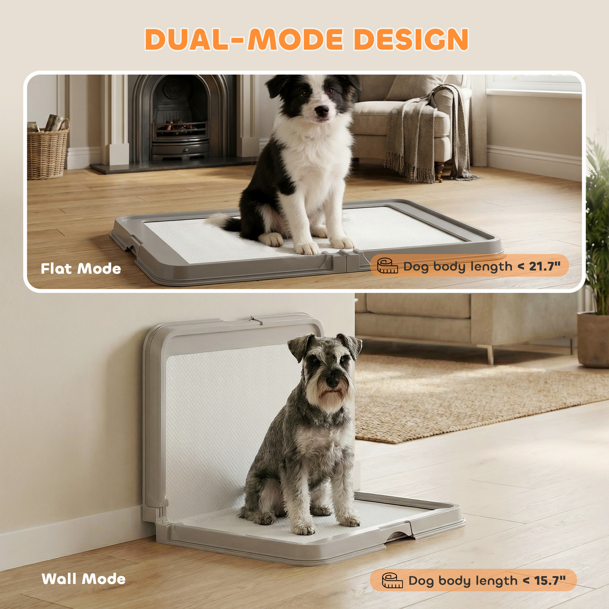 Aprilso Foldable Dog Potty Tray with Wall Guard & 3 Pee Pads - product image 3