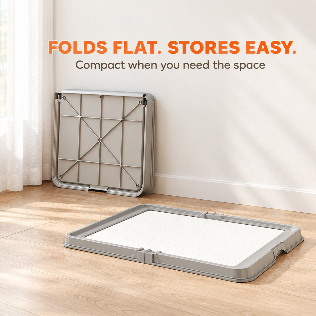 Aprilso Foldable Dog Potty Tray with Wall Guard & 3 Pee Pads - product image 6